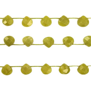 OLIVE JADE FACETED PEAR SD 8X8MM